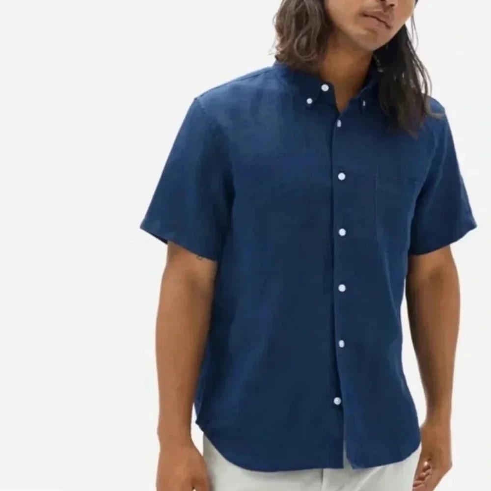 Everlane Men's Casual Button Down Shirt - Navy